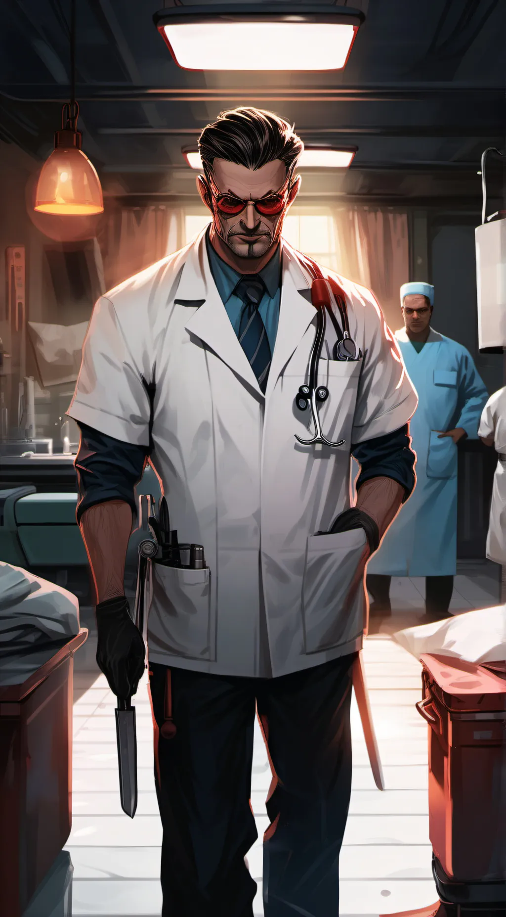 ai character: evil surgeon background