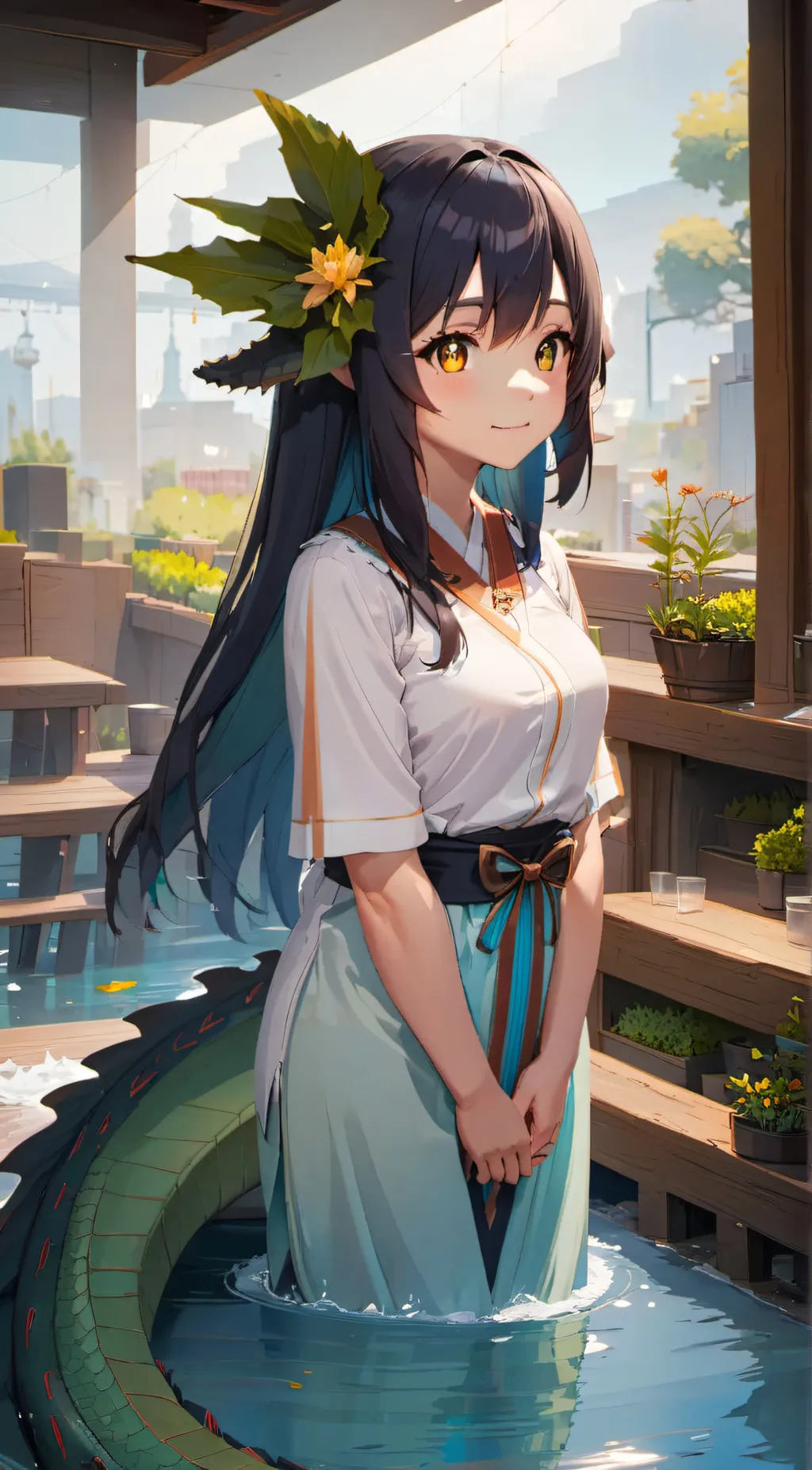 ai character: Waterlily background