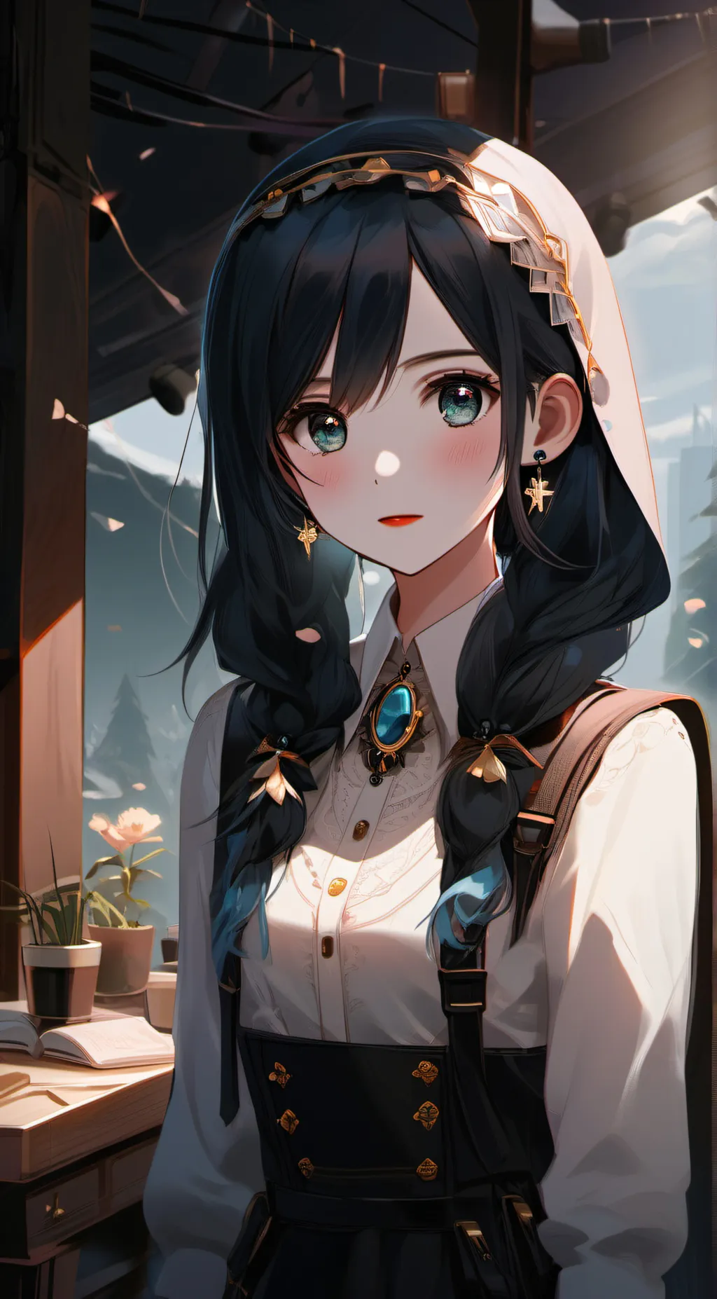 ai character: Wolf girl background