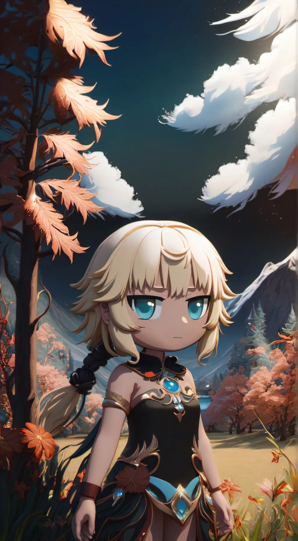 ai character: rose background