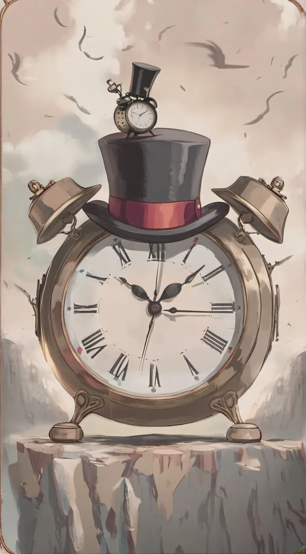 ai character: alarm clock background