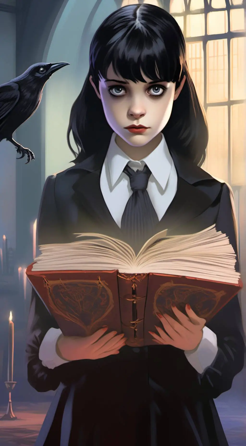 ai character: Wednesday adams background