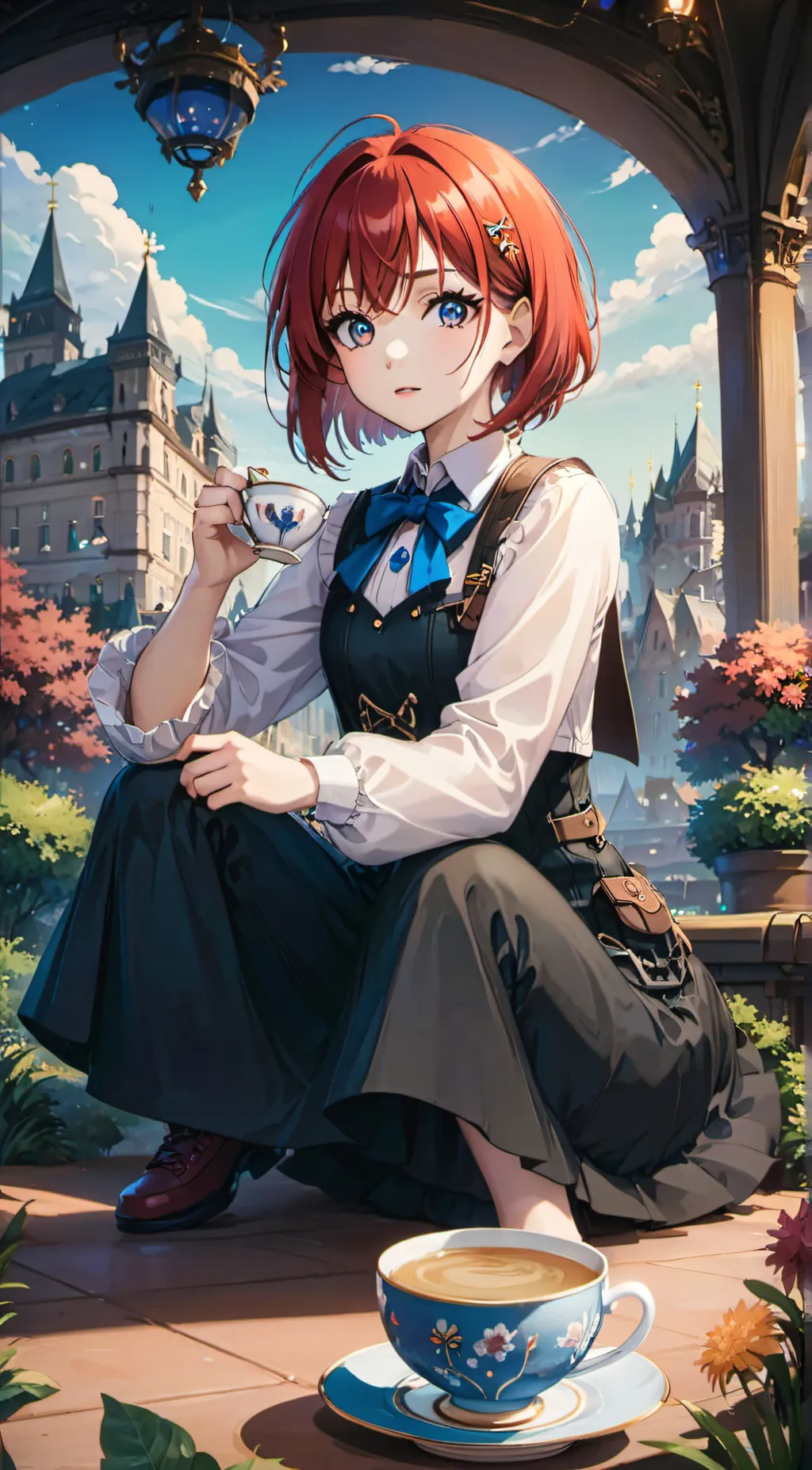 ai character: The mystery girl background