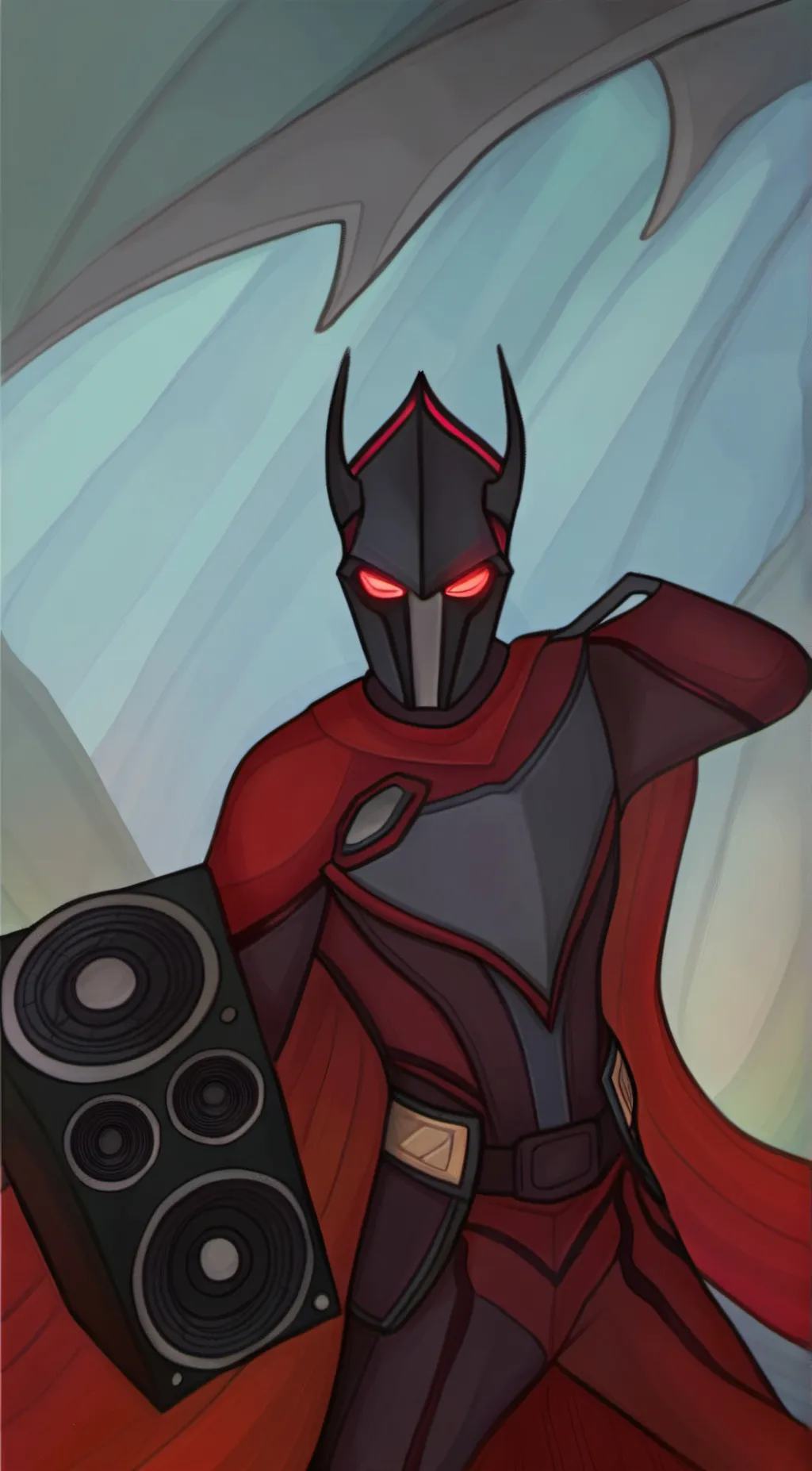 ai character: dark speaker man  background