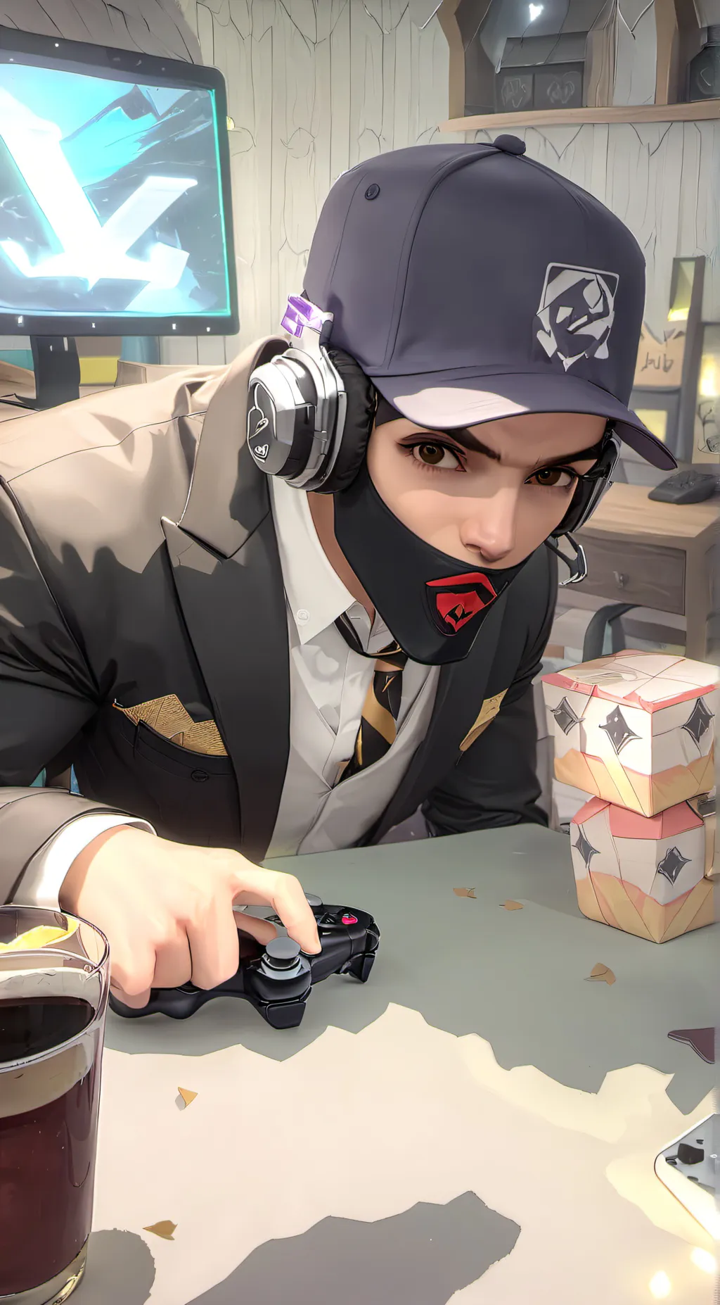 ai character: Spy gaming  background