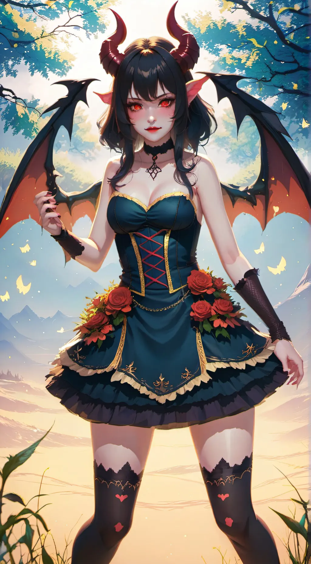 ai character: Demon girl background