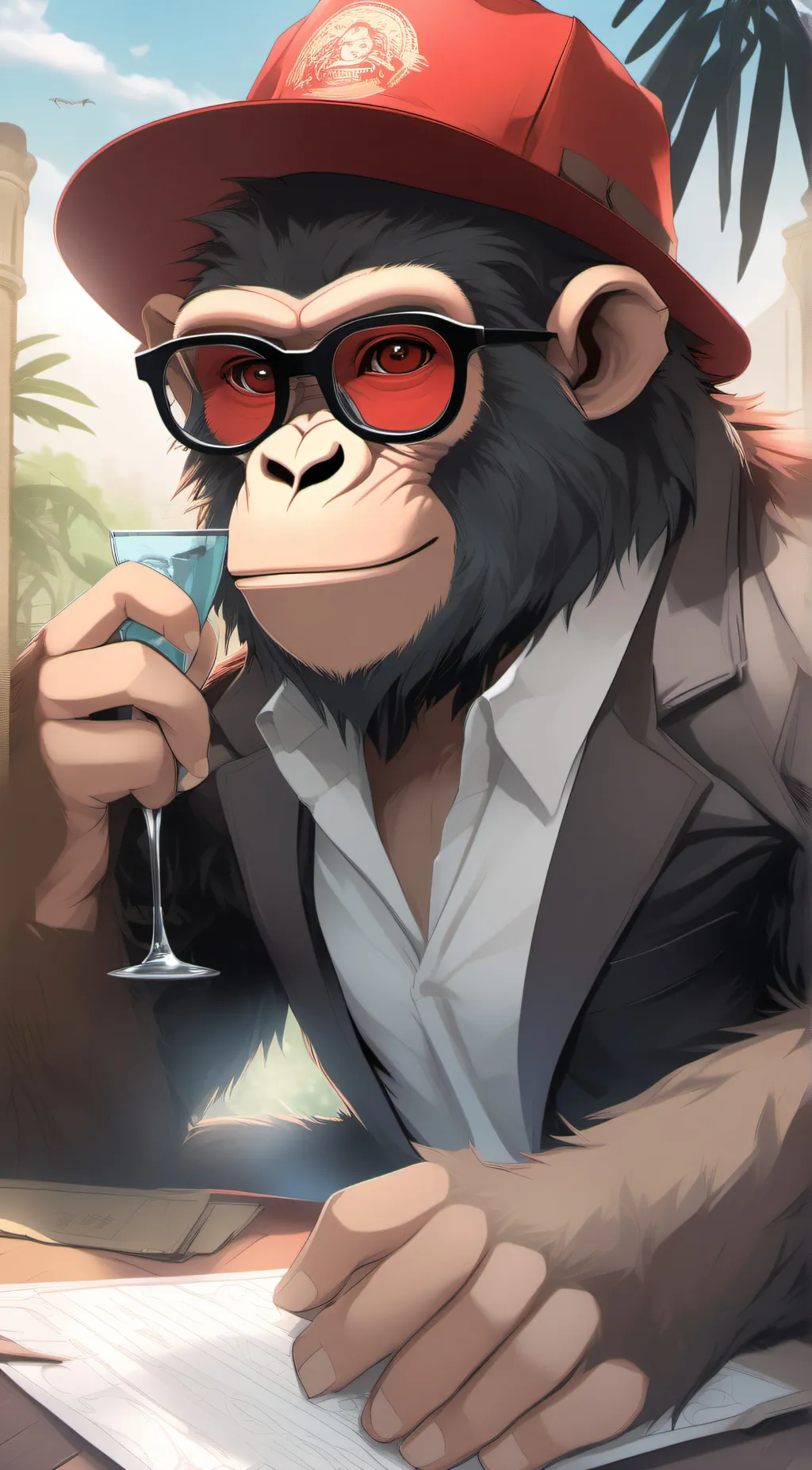 ai character: dr red background