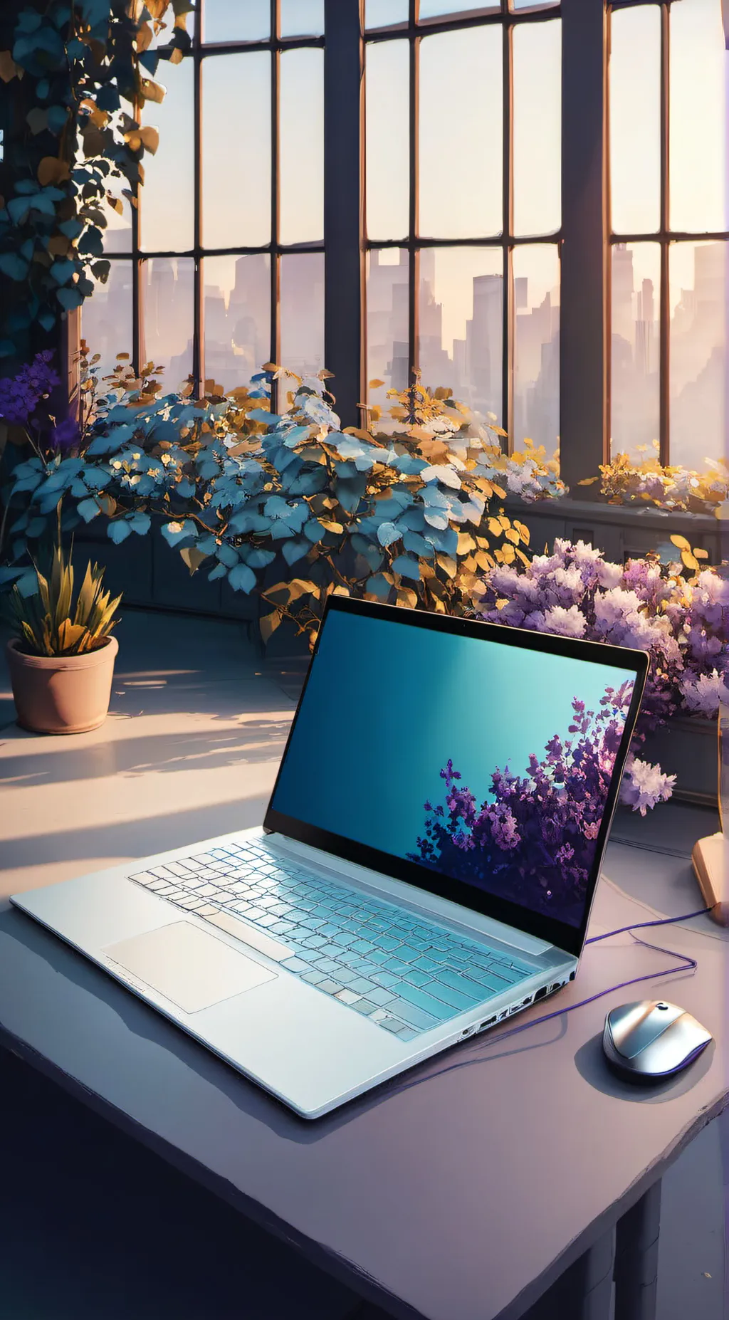 ai character: Your laptop  background