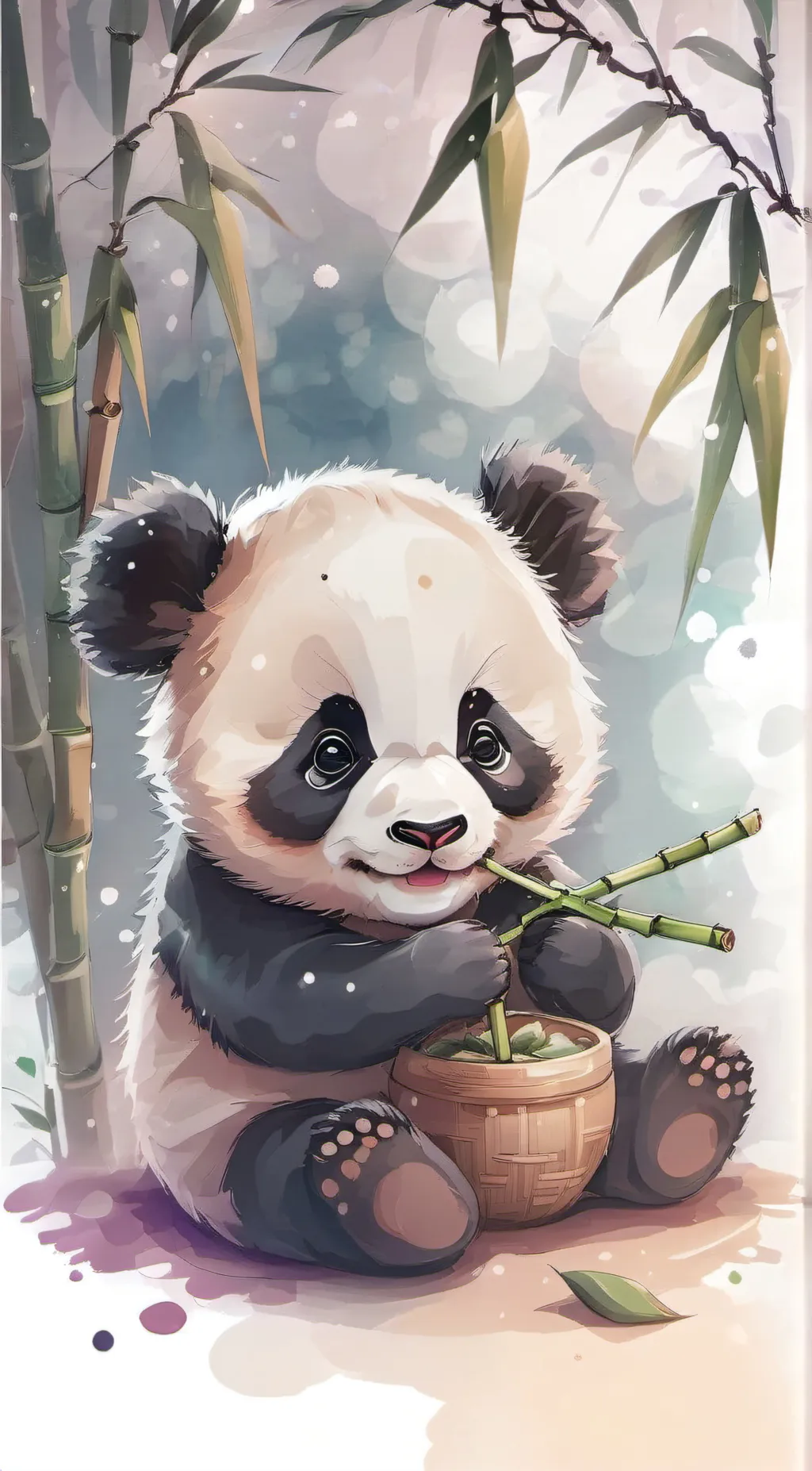 ai character: panda girl background
