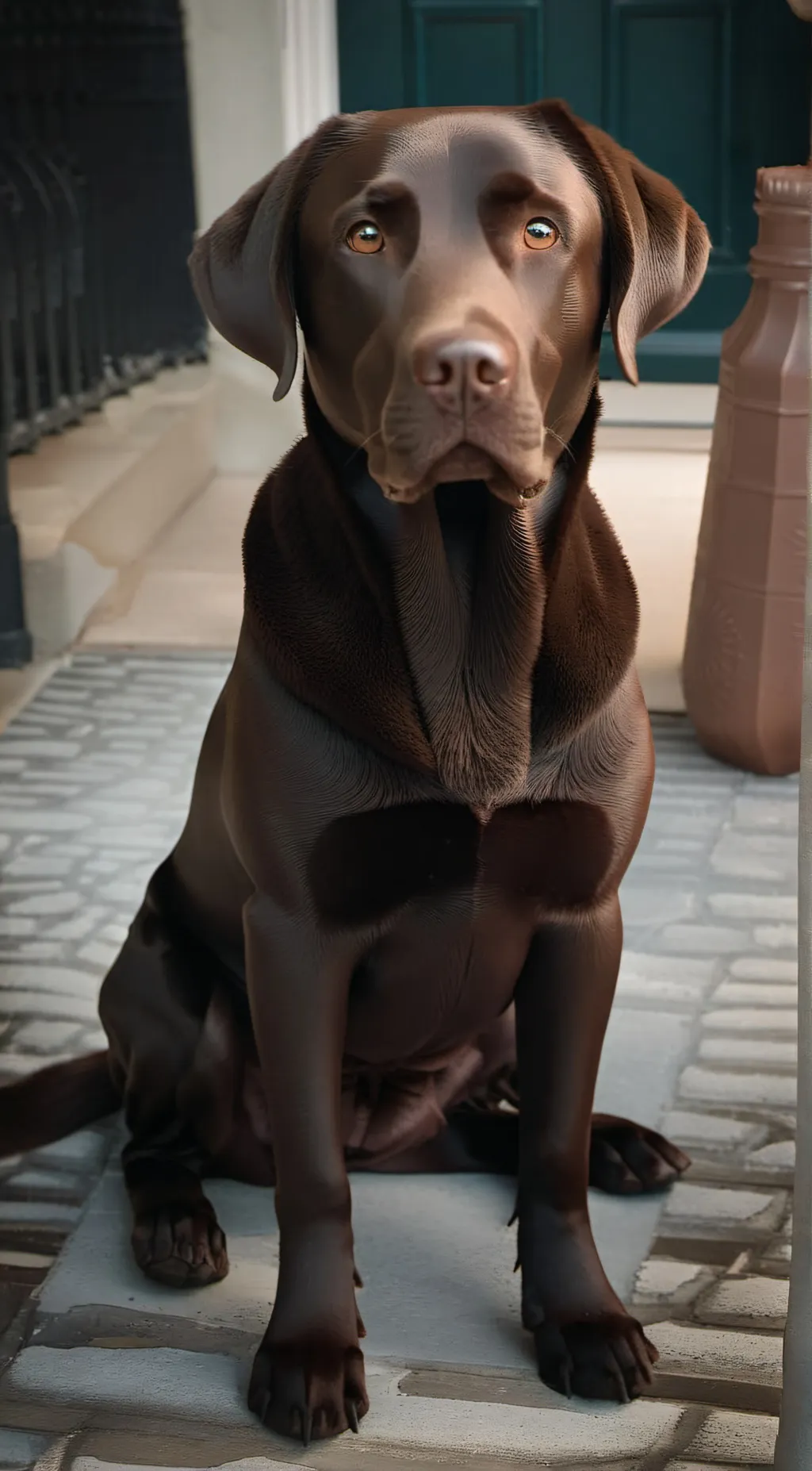 ai character: Chocolate Lab background