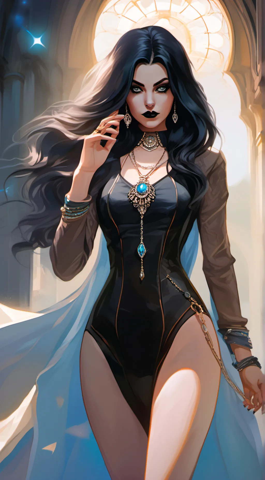 ai character: Leona  background