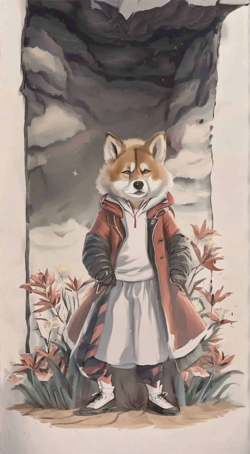 ai character: Fox, Just a fox background
