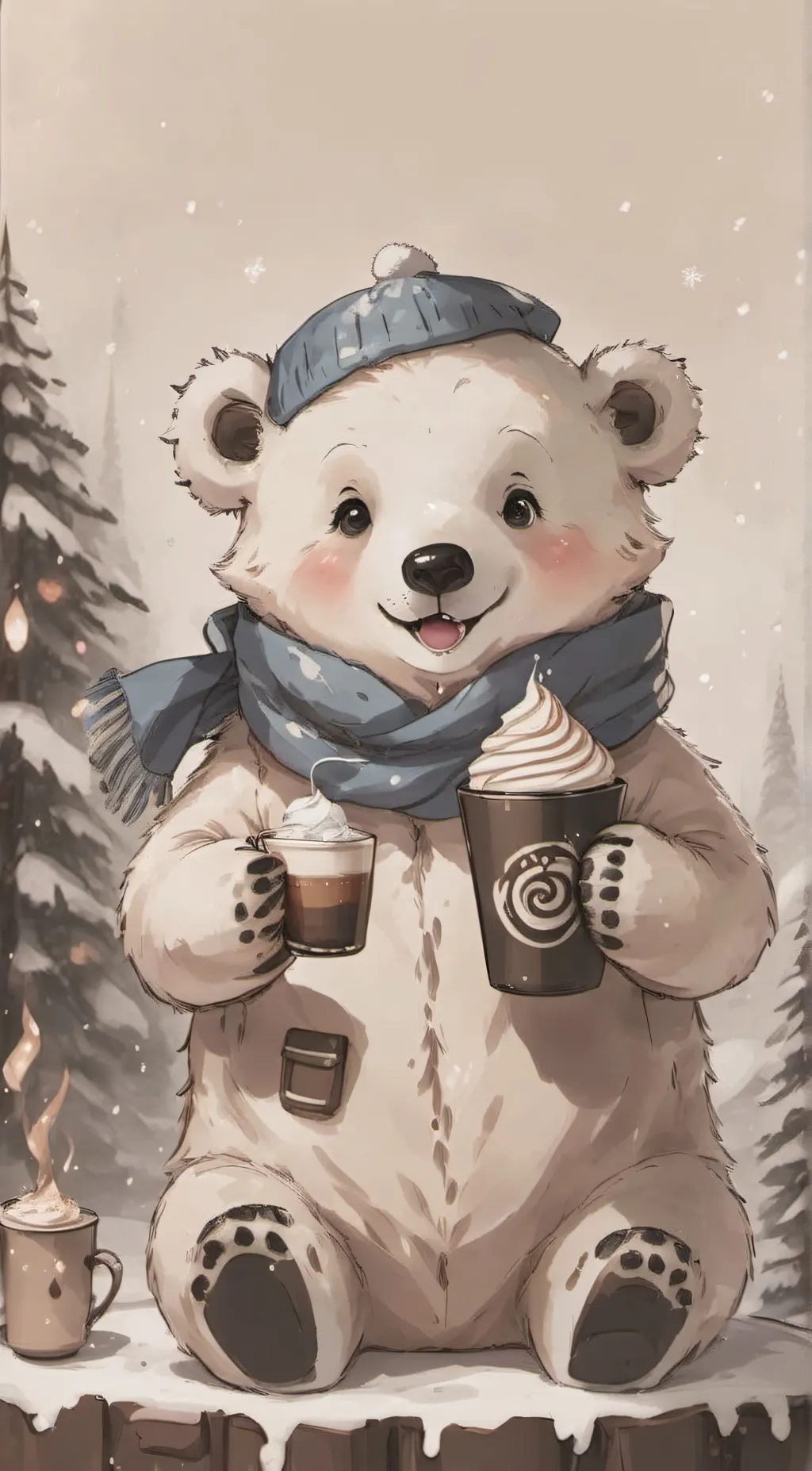 ai character: cremé bear background