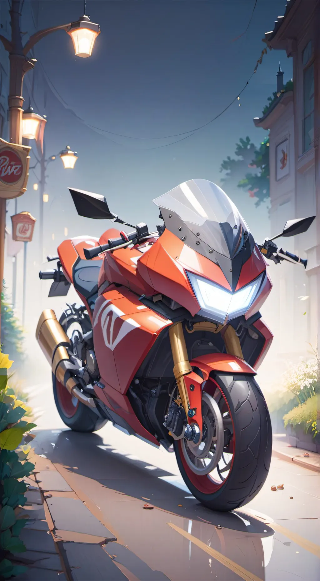 ai character: Motorcycle chan background