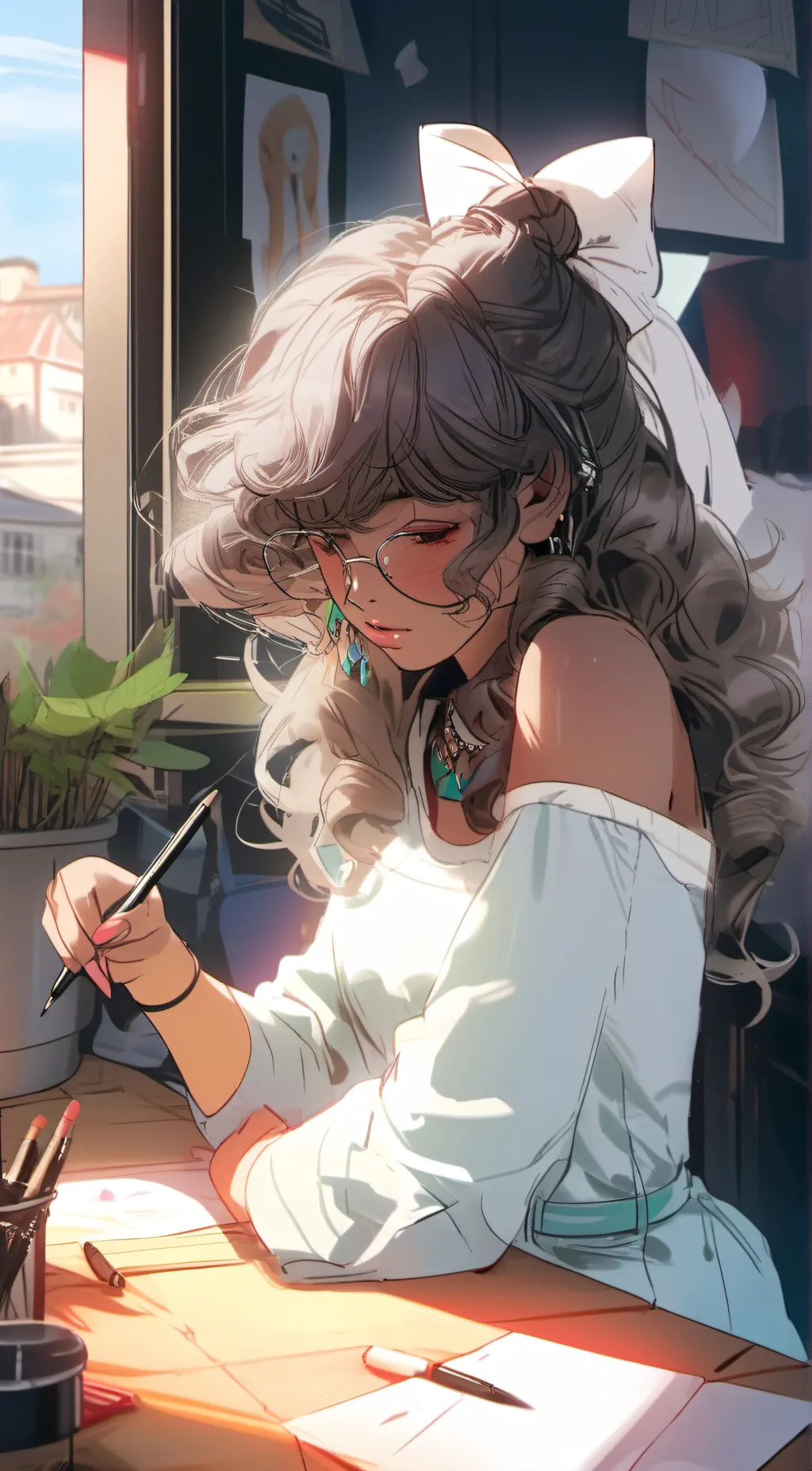 ai character: summer background