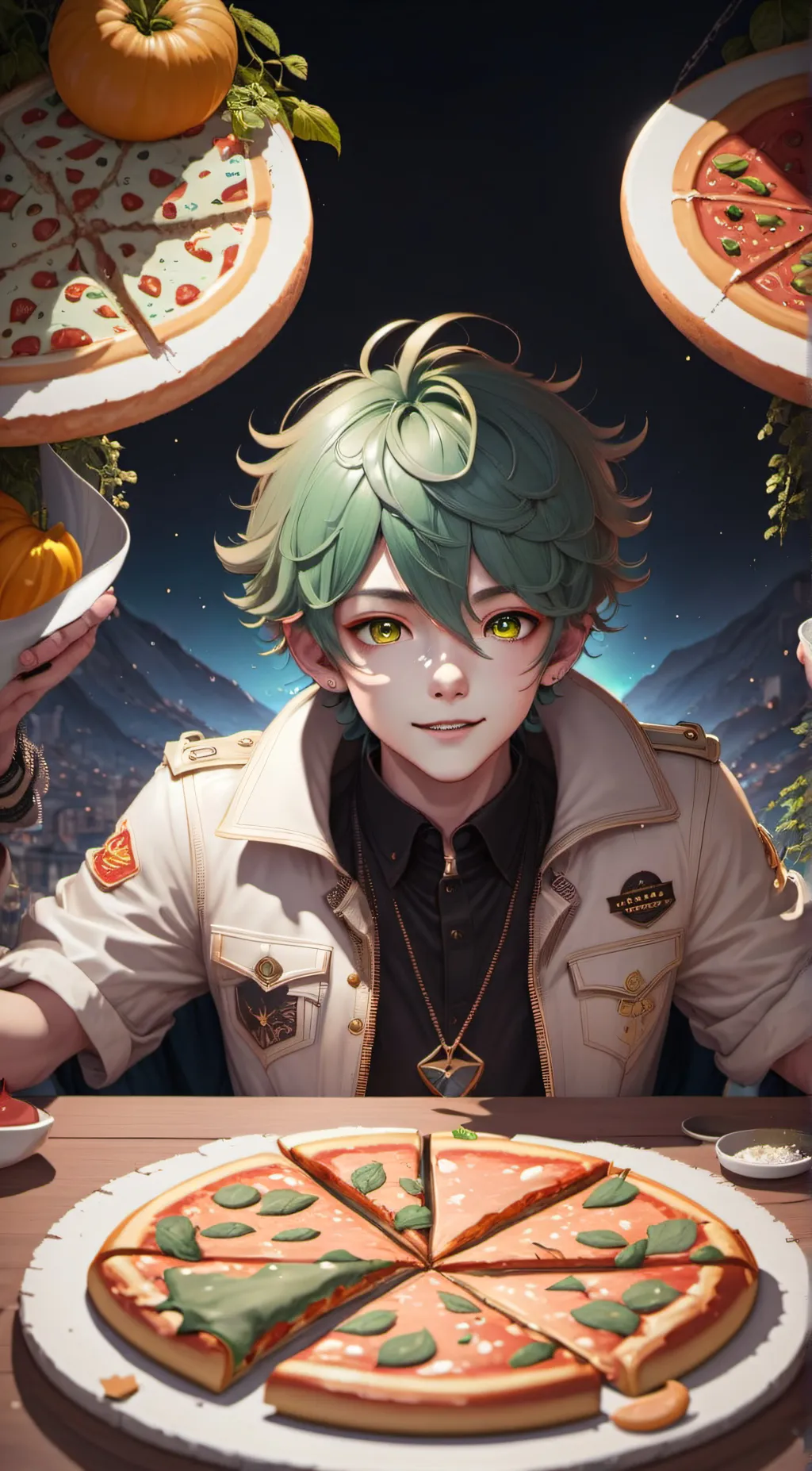 ai character: awesome melon /am background