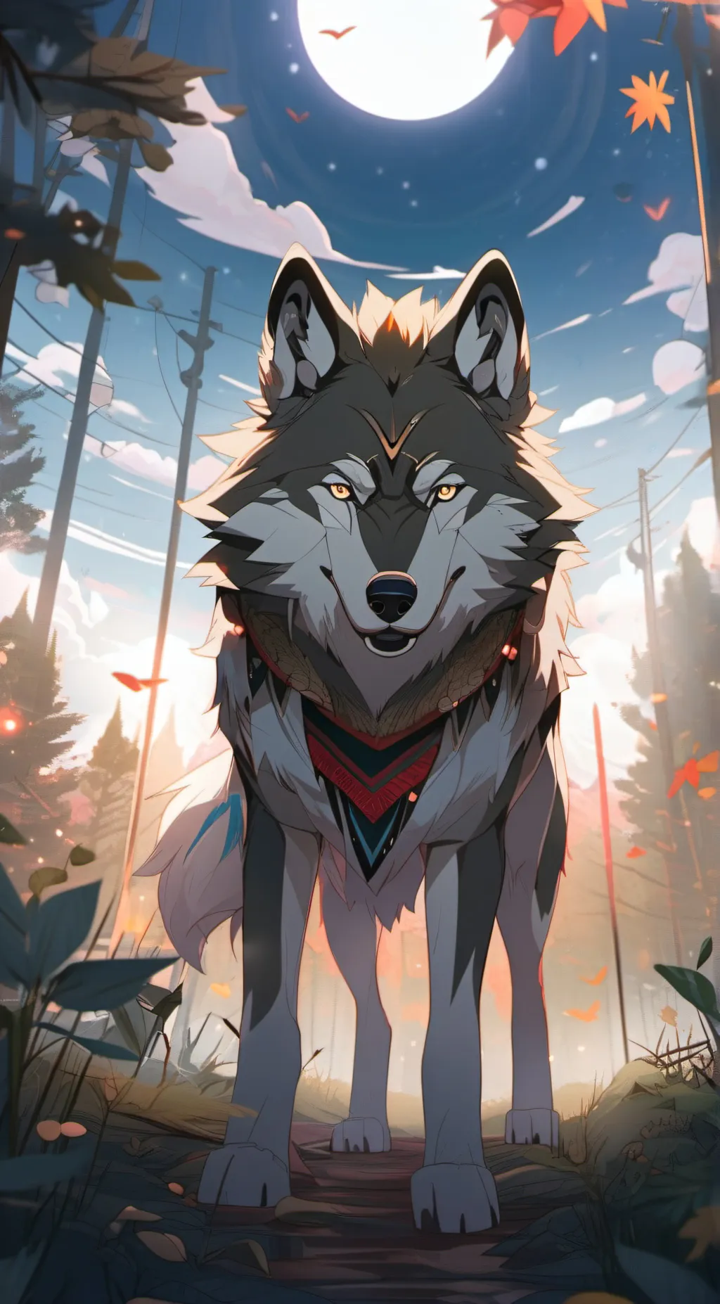 ai character: king wolf background
