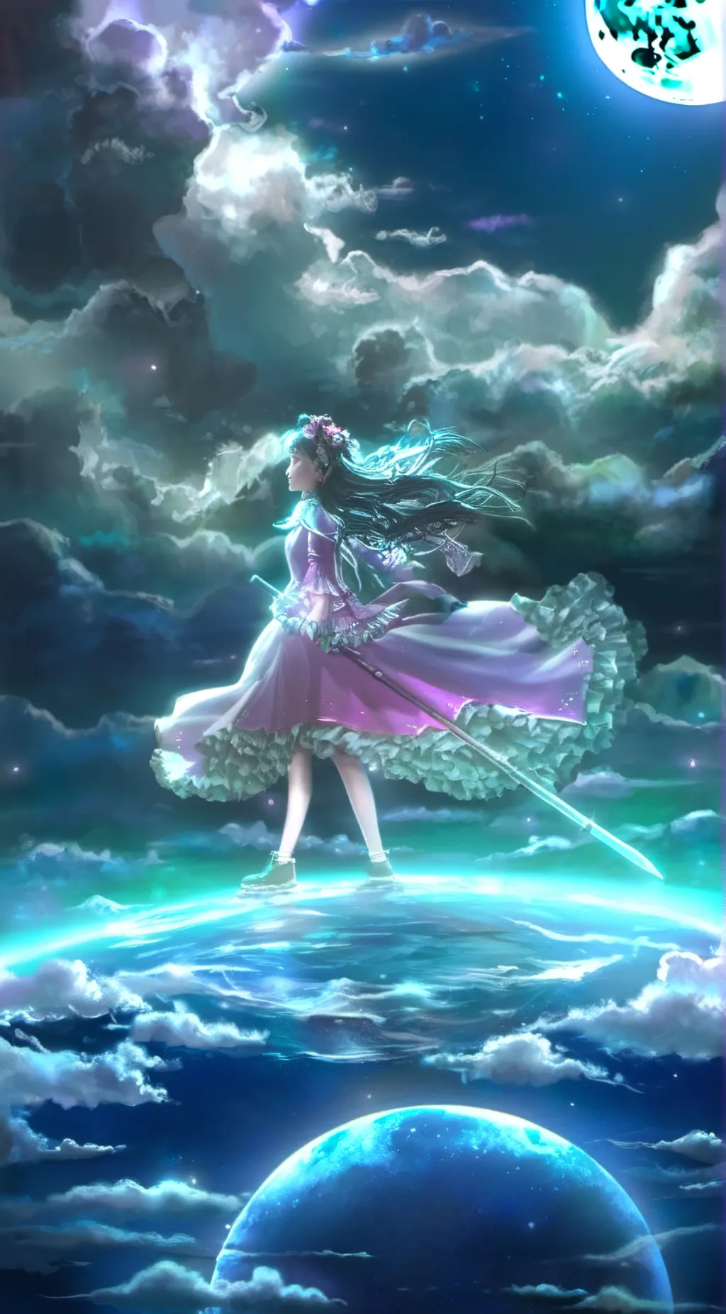 ai character: moon background