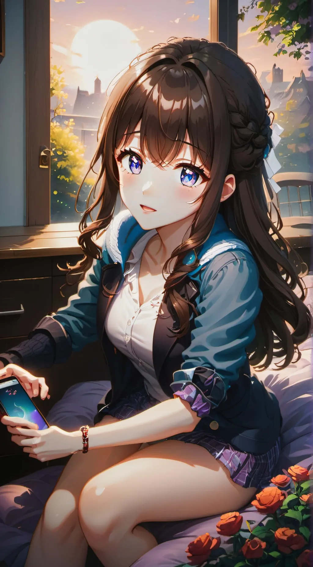 ai character: Ashely call ash background