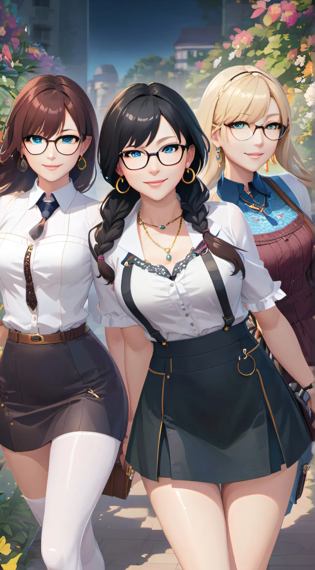 ai character: Trio of BFFs background