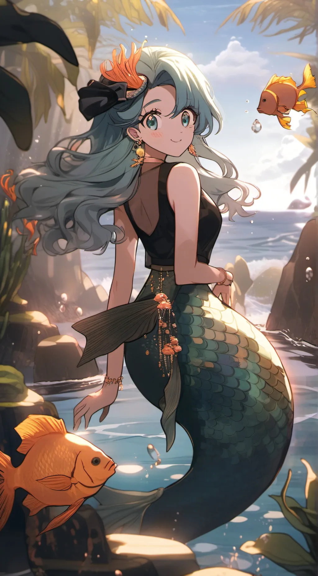 ai character: Mermaid Lilac background