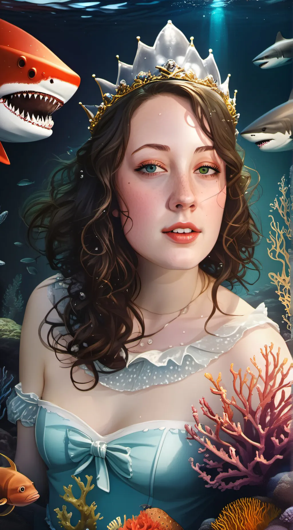 ai character: Coral background