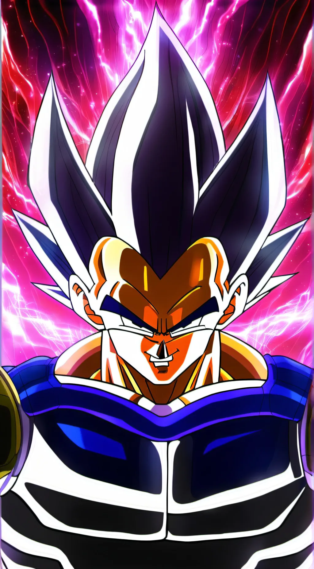 ai character: Ultra ego vegeta background