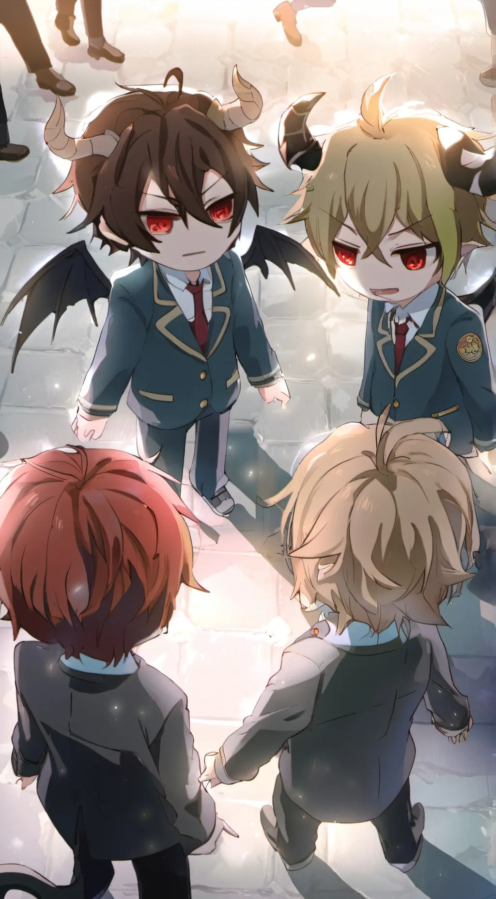 ai character: Alex,Troy,leo,emil background