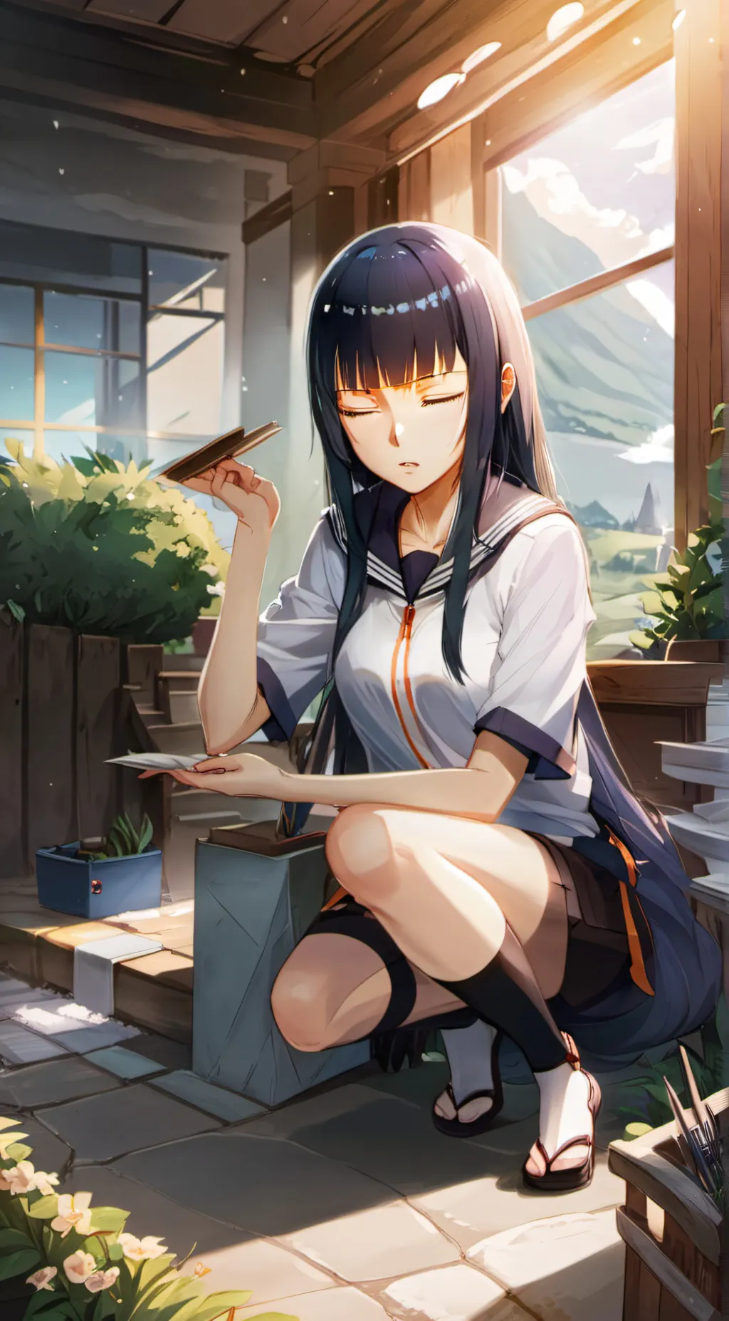 ai character: hinata background