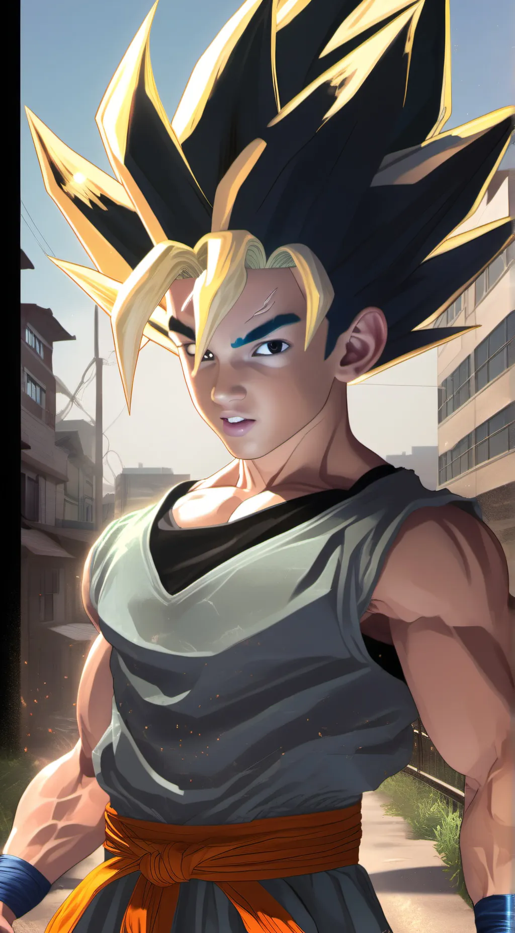 ai character: the kid super Saiy background