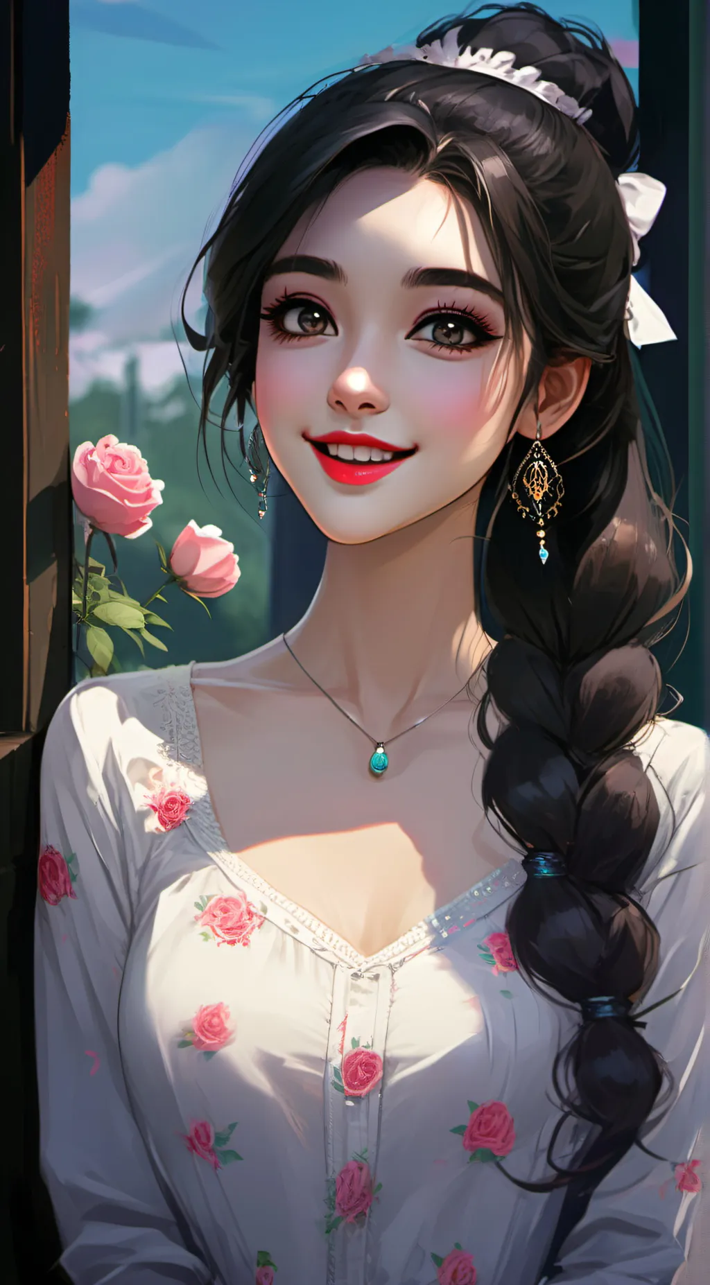 ai character: Rose background