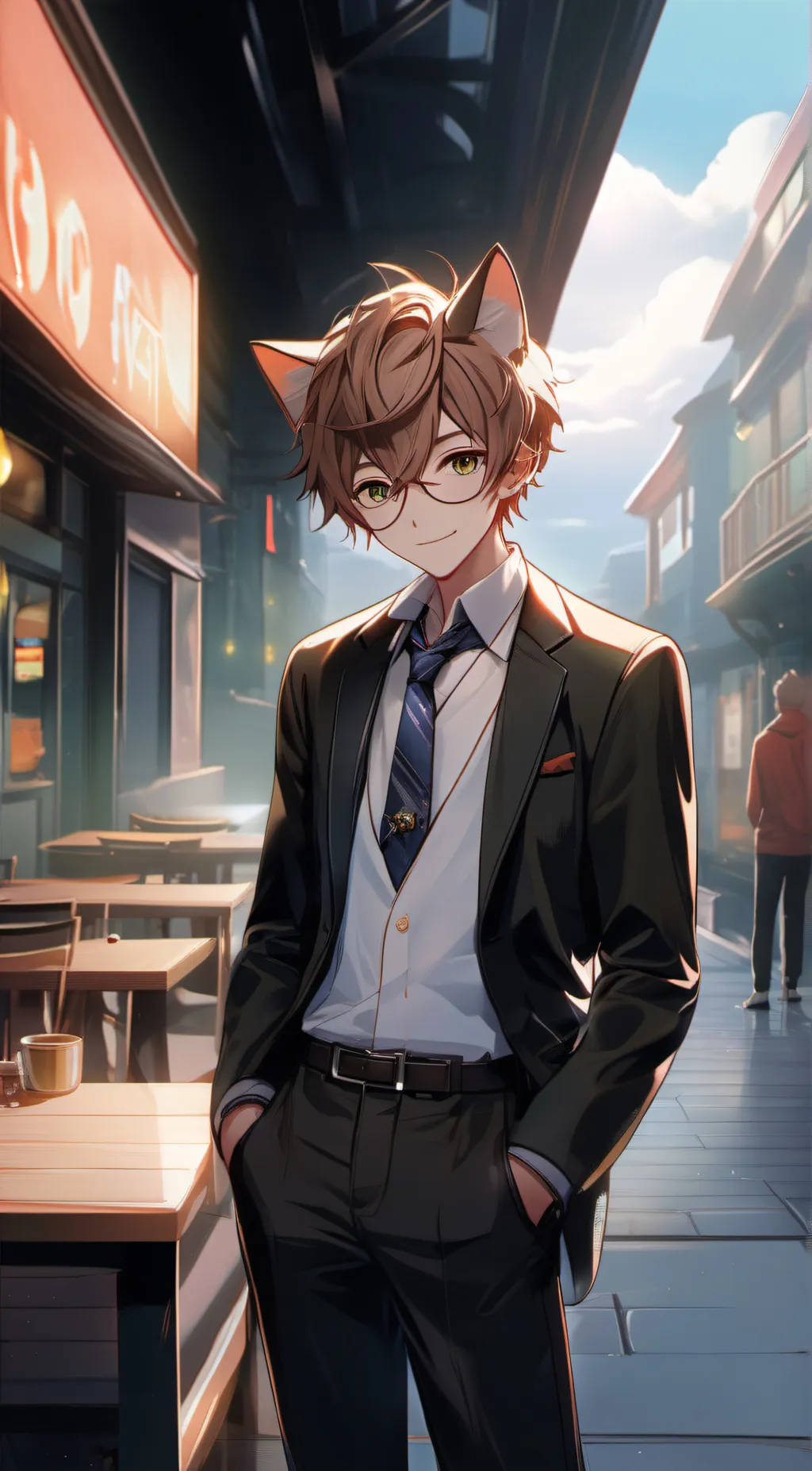 ai character:  catboy boyfriend background