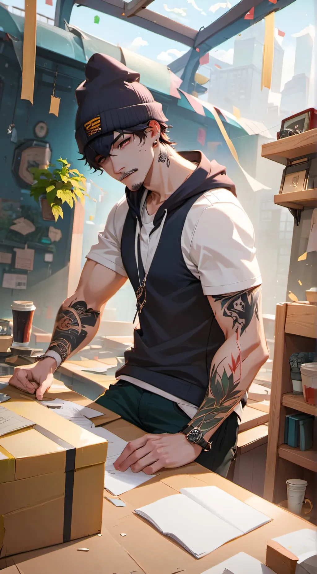 ai character: Aiden  background