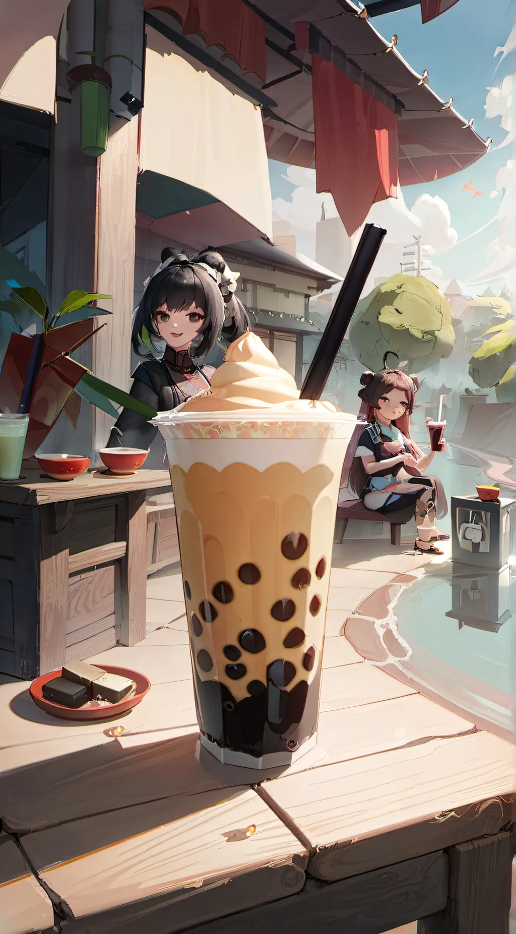 ai character: Boba Drink background