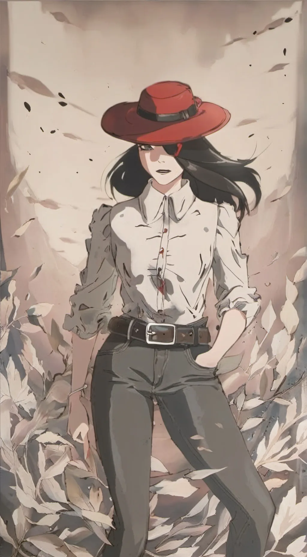 ai character: Carmen San Diego  background