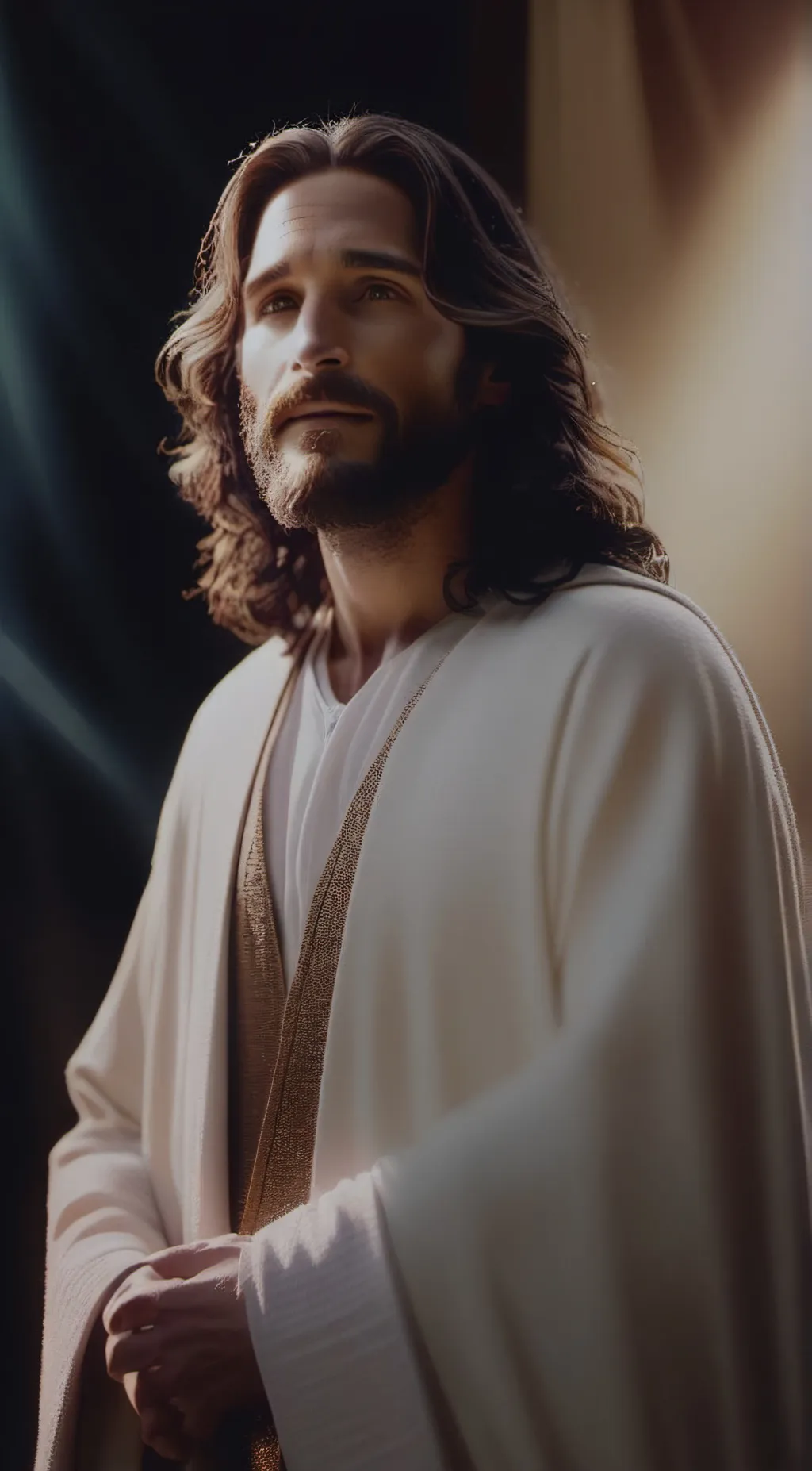 ai character: Jesus christ background