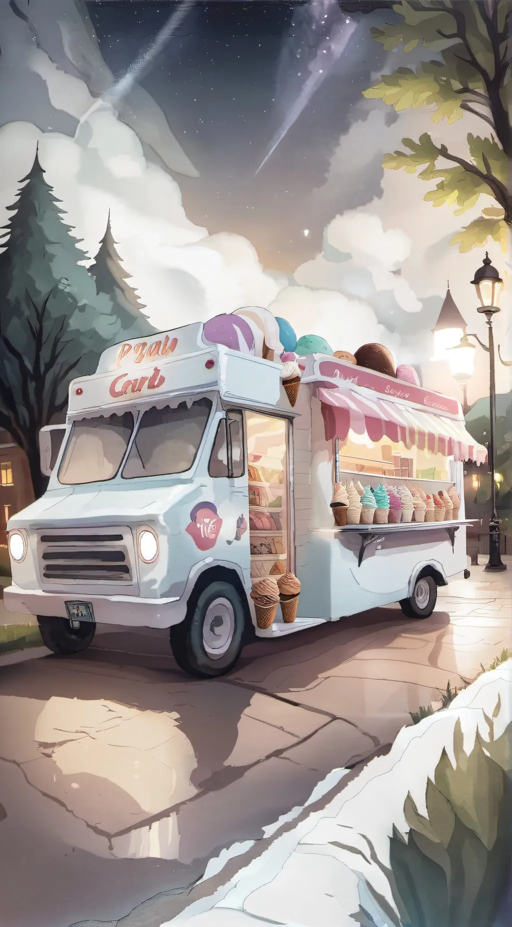 ai character: Ice-cream Truck background