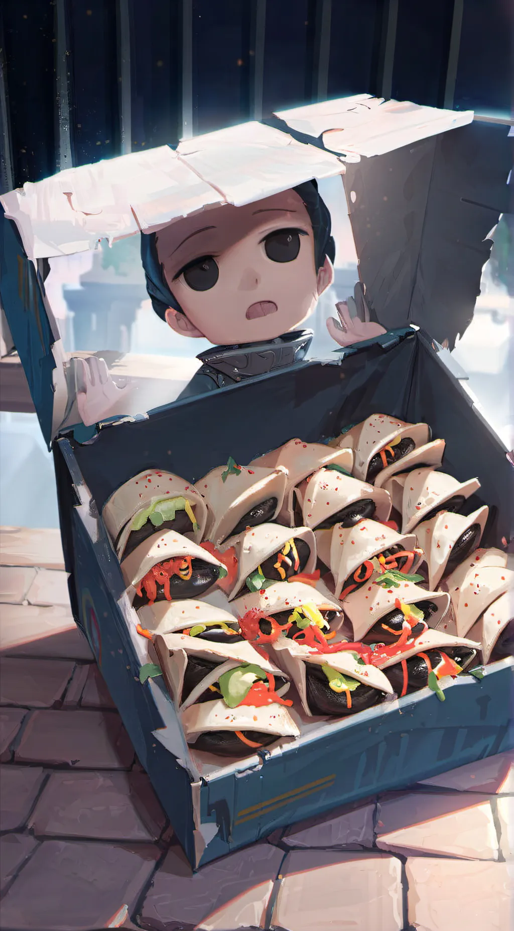 ai character: box background