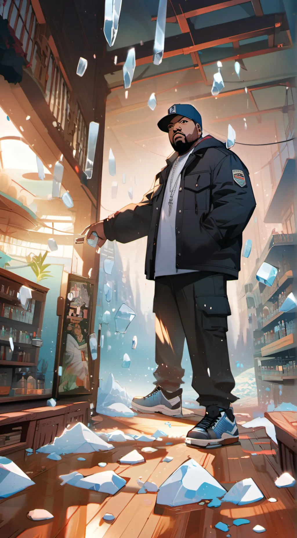 ai character: ice cube  background