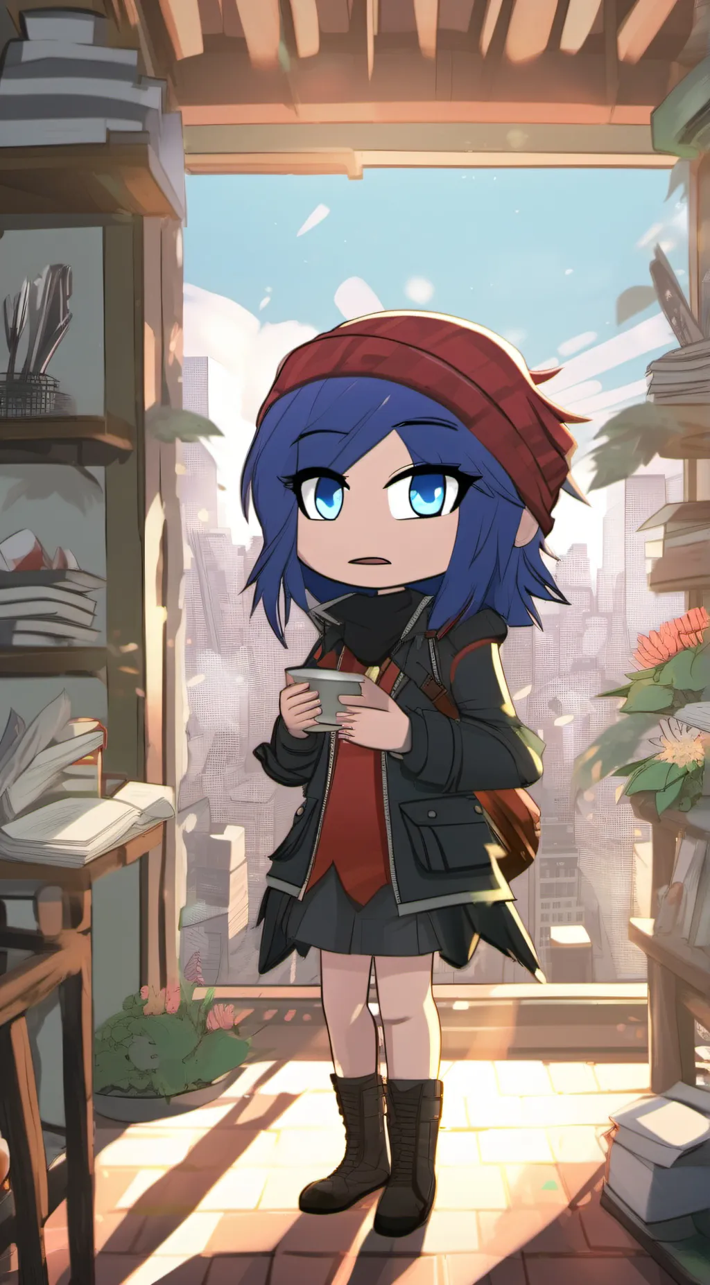 ai character: Marinette  background