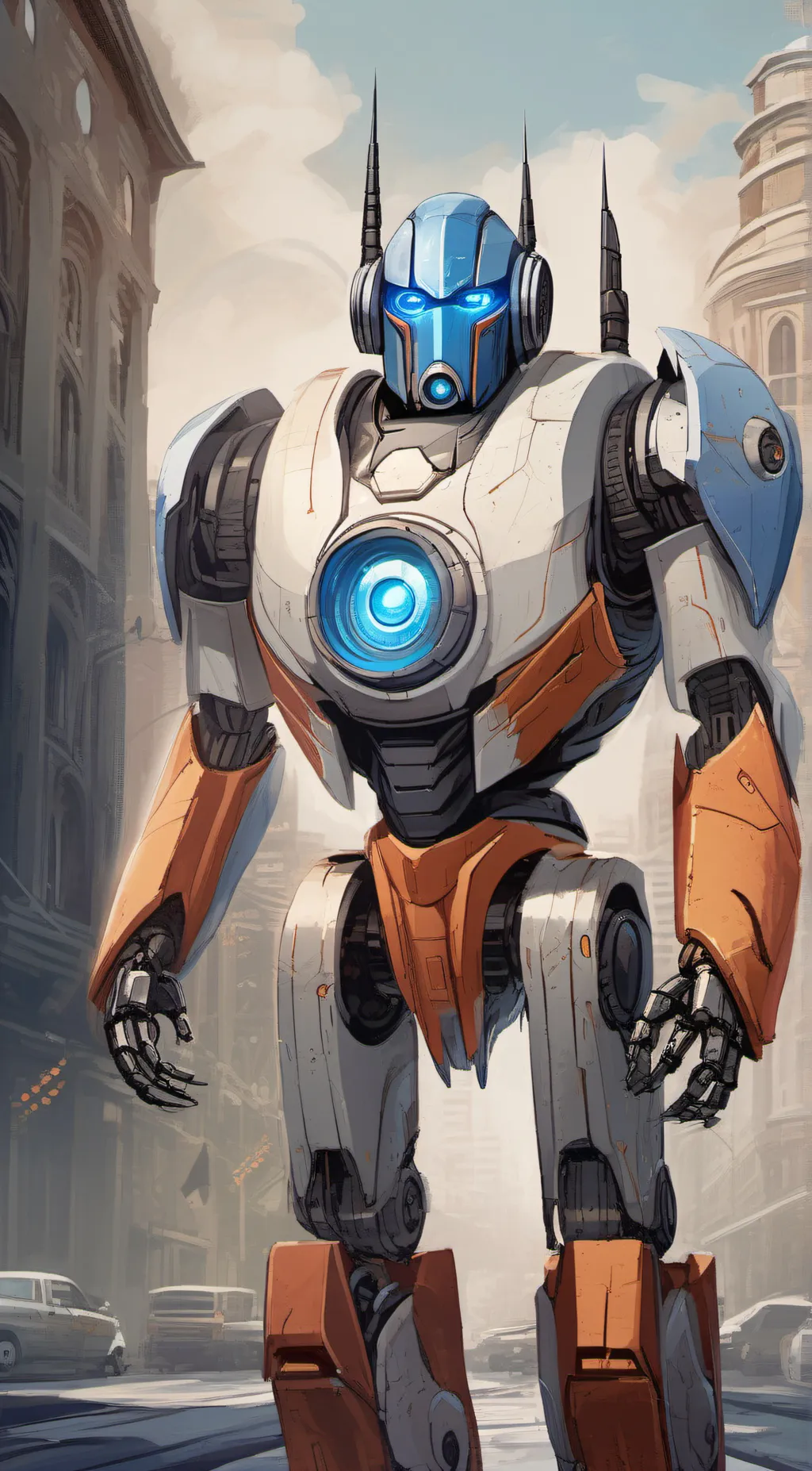 ai character: City guardian background