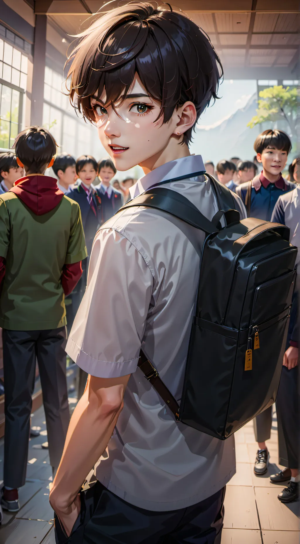 ai character: 校园生活 RPG background