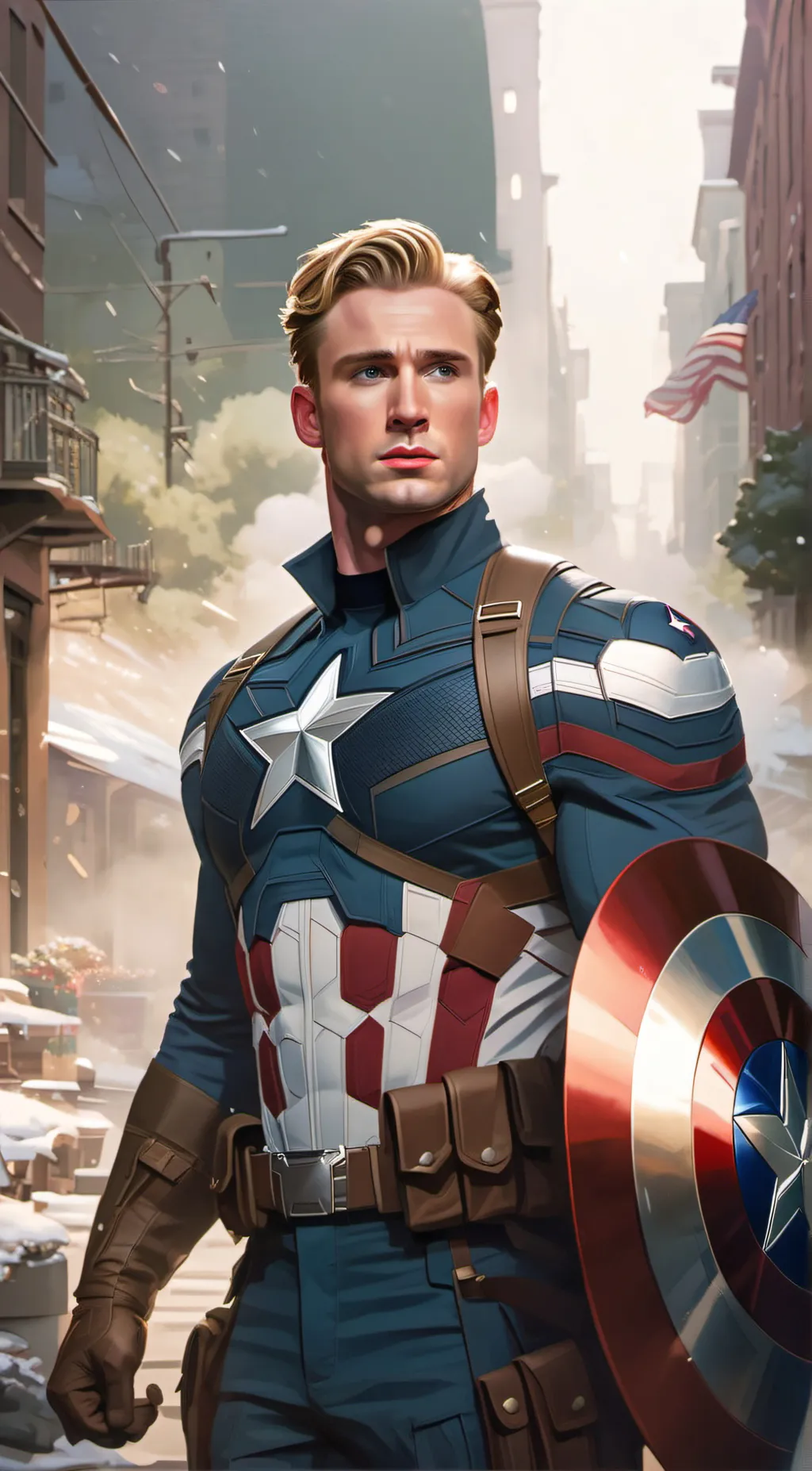ai character: Captain America background