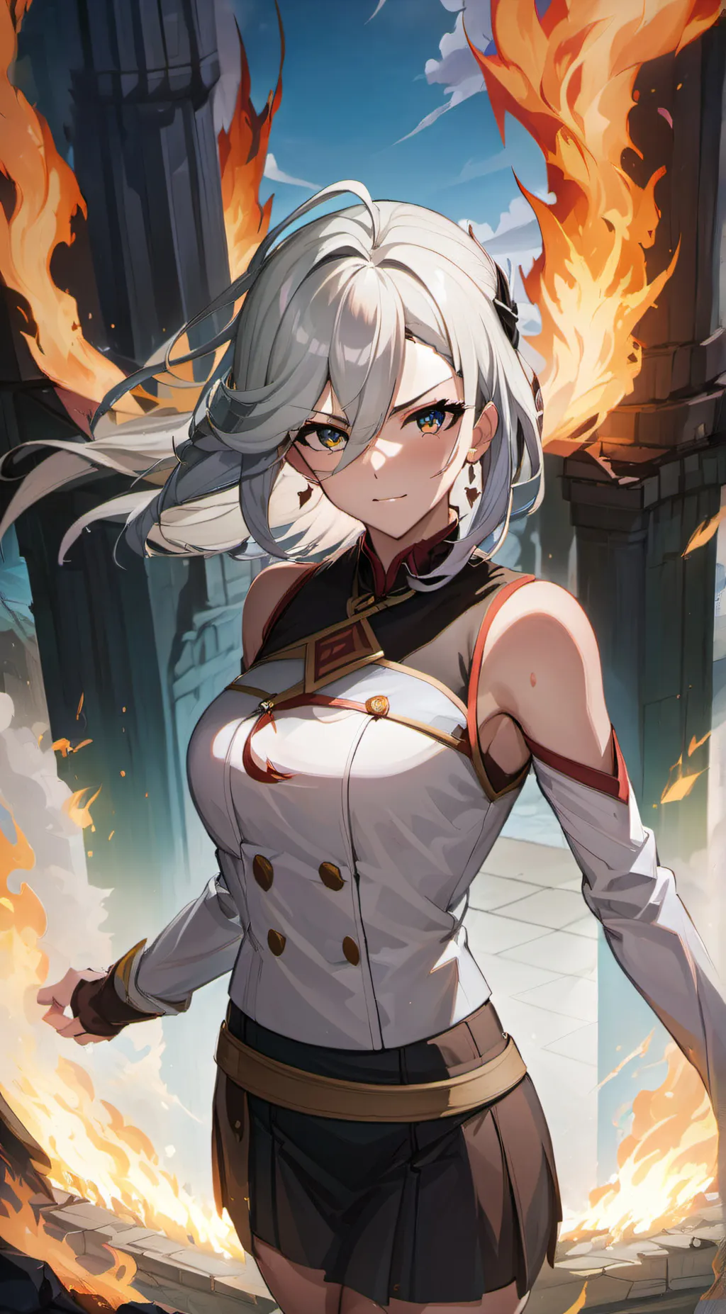 ai character: blaze fire  background