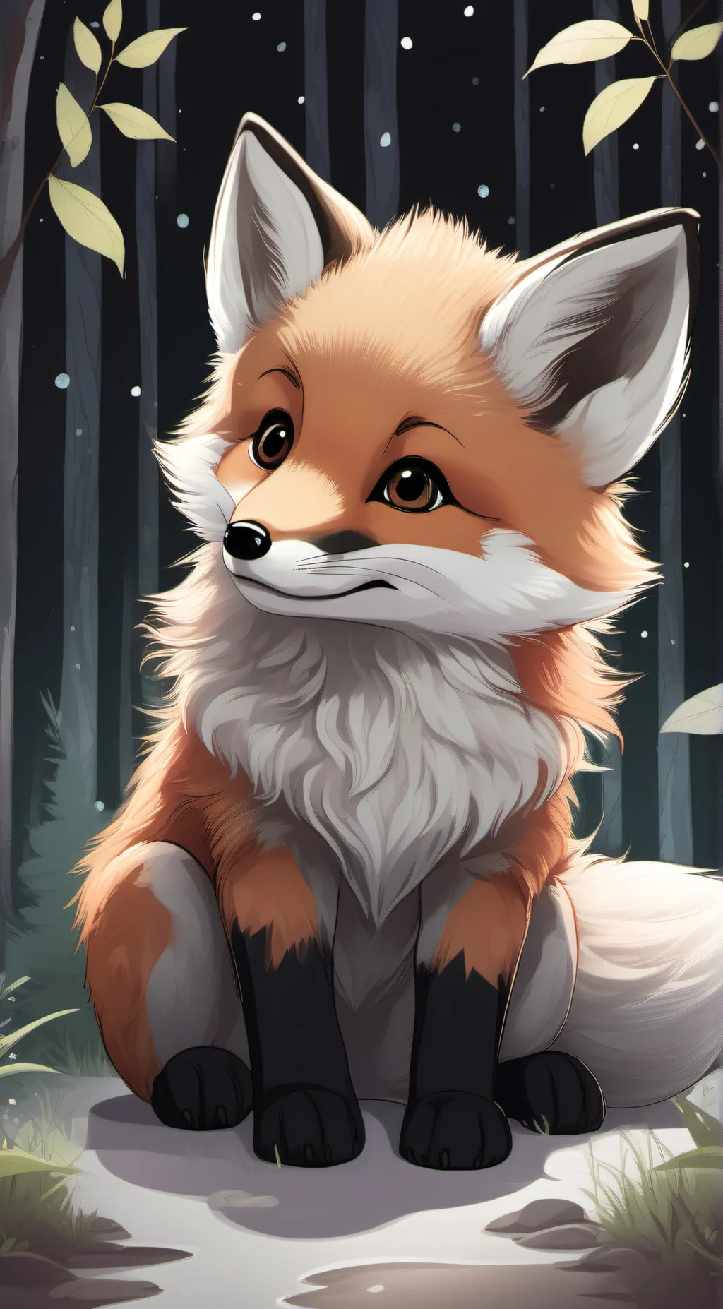 ai character: Baby foxy background