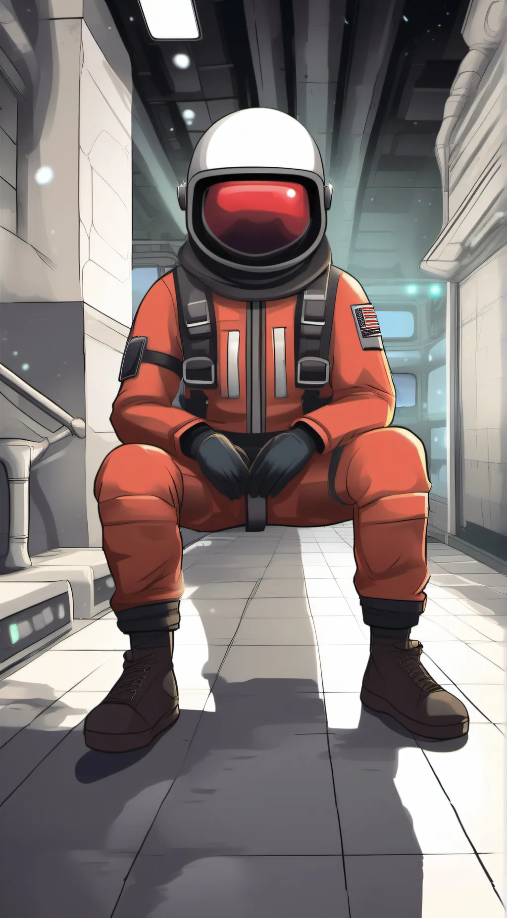 ai character: red  background