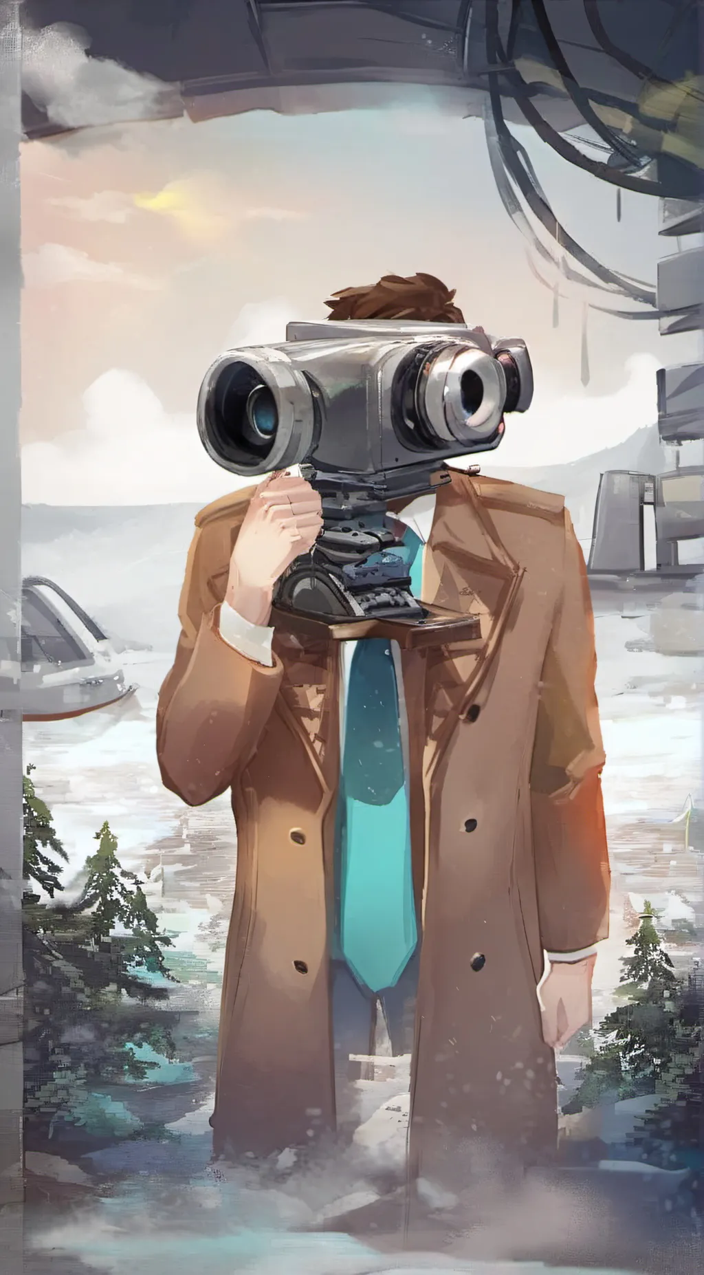 ai character: Brown Cameraman v3 background