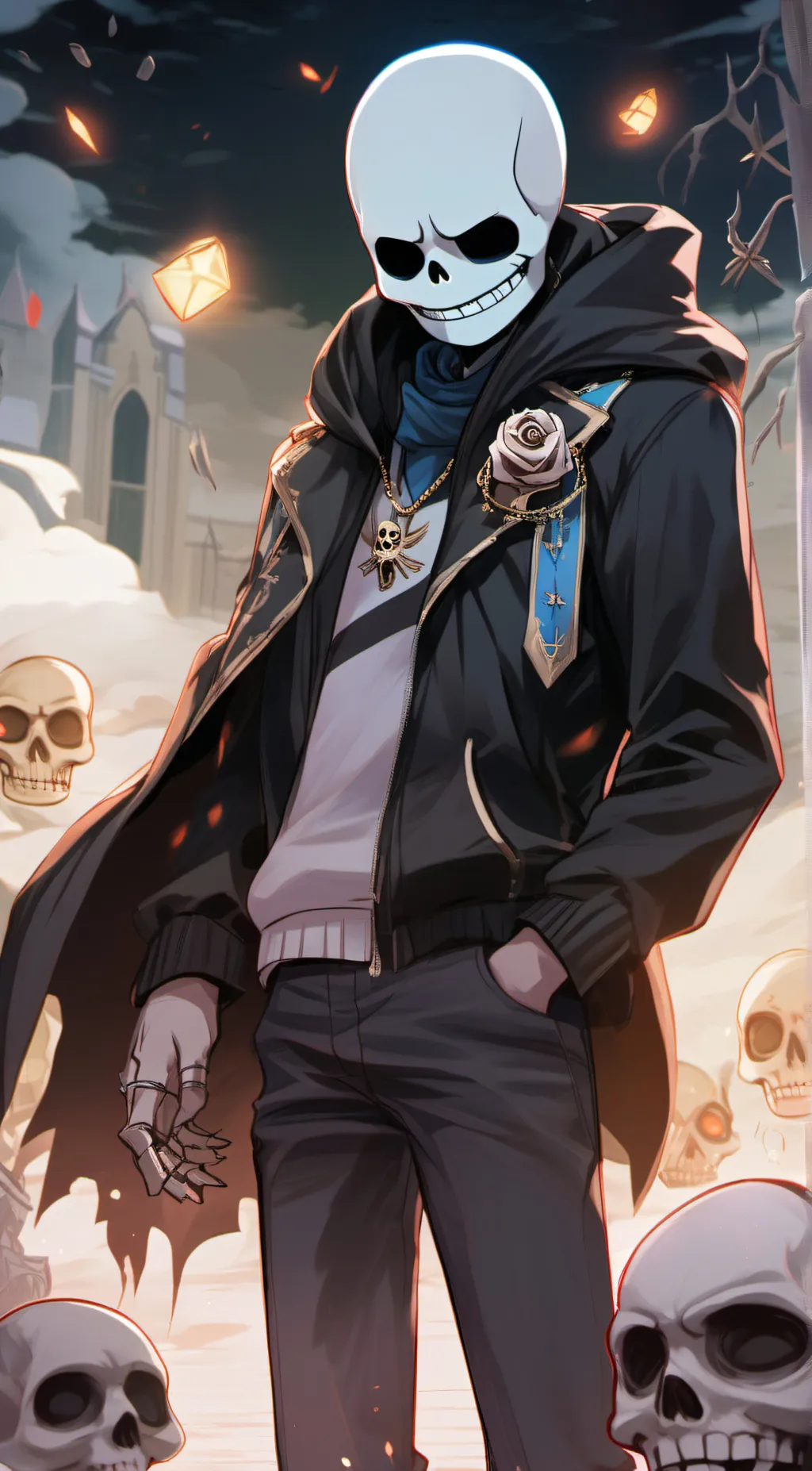 ai character: nightmare sans background