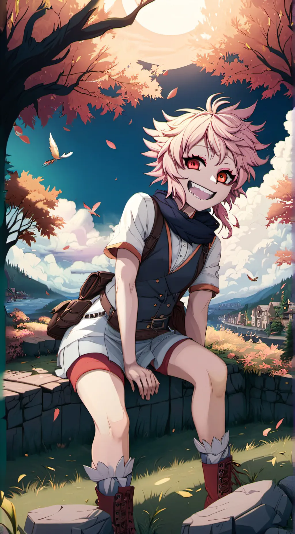 ai character: Mina ashido  background