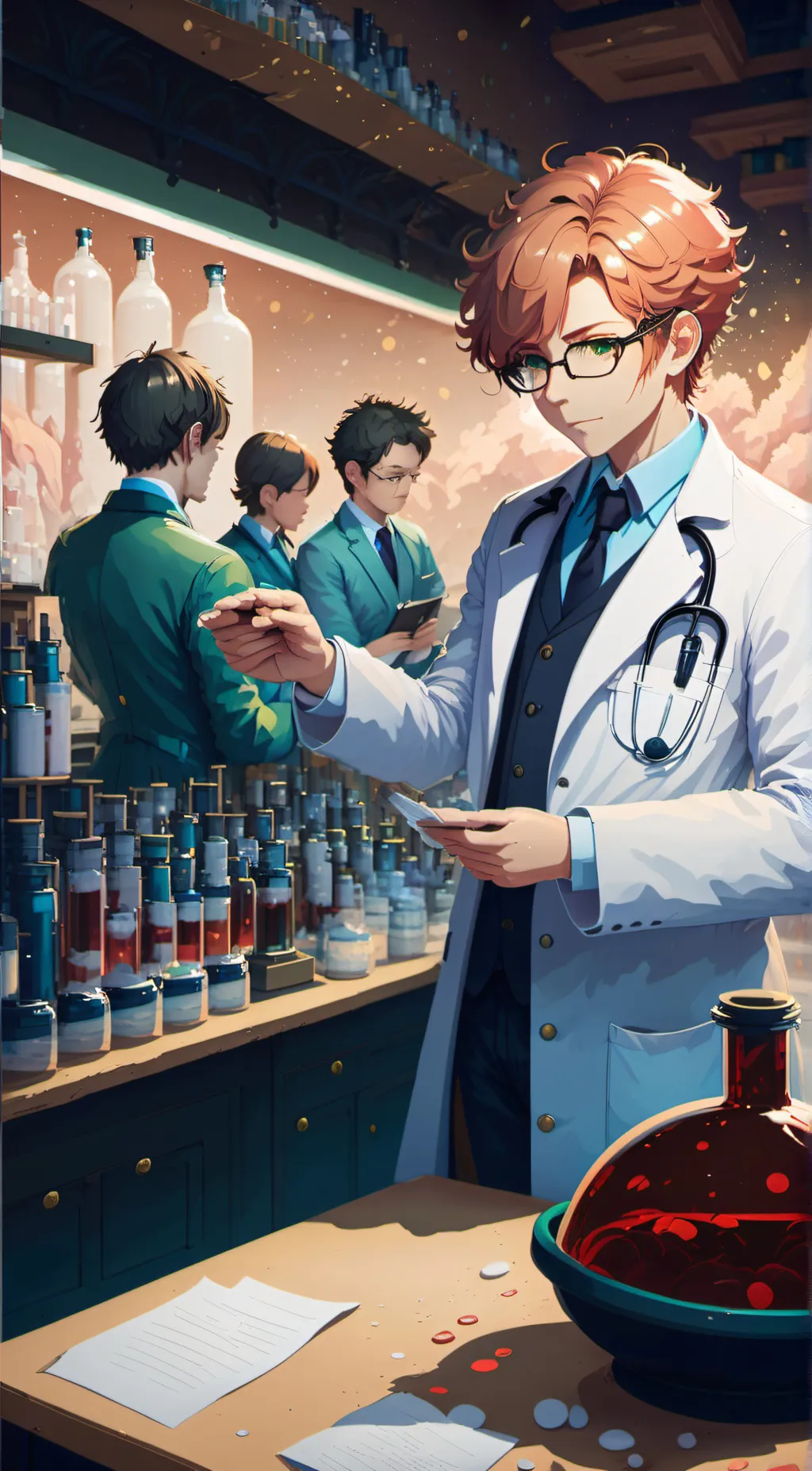 ai character: red background